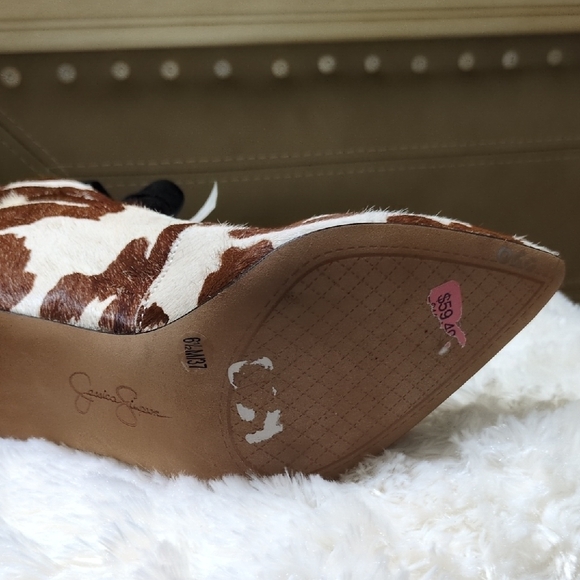 Cow Print Stiletto Ankle Boots - Picture 6 of 6